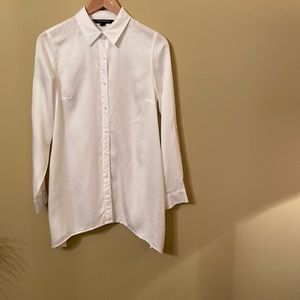 Wonderful White Long Shirt -Dips at Sides. So Flattering!  Brand New!